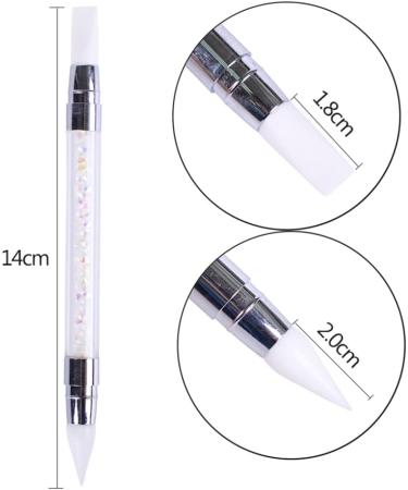 Nail Tool Nail Art Brushes Silicone Dual Head Manicure Carving Pen Rhinestone Beads Picker Tool - Buy Online on GoSupps.com