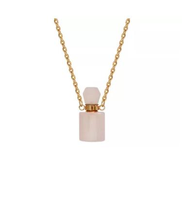 Natural Perfume Bottles Quartz Crystal Essential Oil Bottle Pendant Gift-Rose Quartz-5pcs Rose Quartz 5pcs
