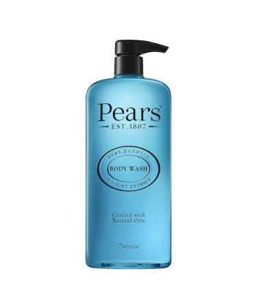 Pears Body Wash (750ml) Pure and Gentle Mint Extract | Made With Natural Oils and Soap Free | Nourishing Moisturisation and Natural Extracts