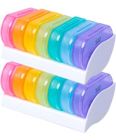 DOITOOL Travel Pill Box 2 Pack - Portable & Colorful Mini Medicine Boxes for Easy Travel Storage - Buy Online on GoSupps.com