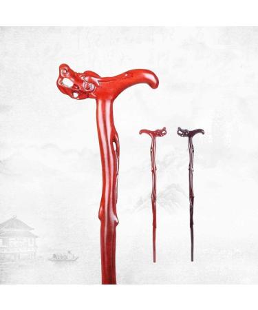 Wooden Walking Stick Solid Cane Old Man Solid Wood Walking Stick Wooden Carving Help Walking Stick Mahogany Faucet Light Hand Turn (Color : Rosewood Size : 90cm) Rosewood 90cm - Buy Online on GoSupps.com