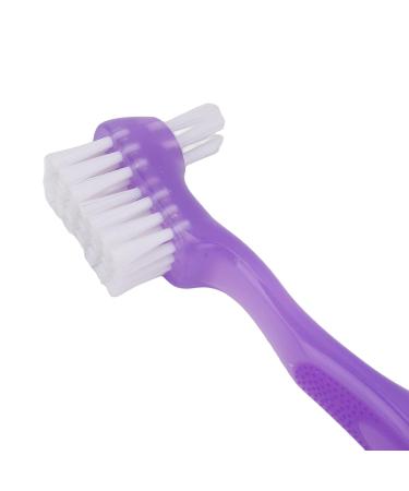 ZJchao False Teeth Cleaning Brush & Portable Denture Container - Elderly Gift for Home & Travel - Purple - Buy Online on GoSupps.com