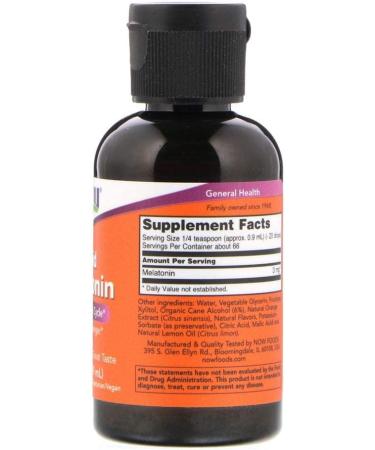 Now Foods Liquid Melatonin 2 fl oz (59 ml) - Buy Online on GoSupps.com