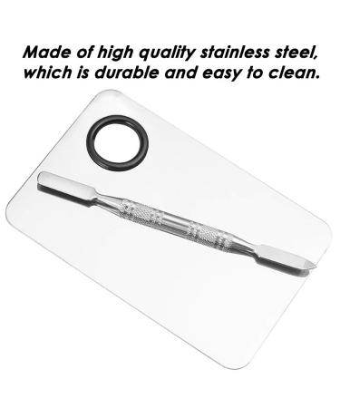 2 Pack Stainless Steel Makeup Palettes with Spatula by SourceTon - Professional 3-well Cosmetic and Nail-art Mixing Palette for Pigment Blending - Buy Online on GoSupps.com