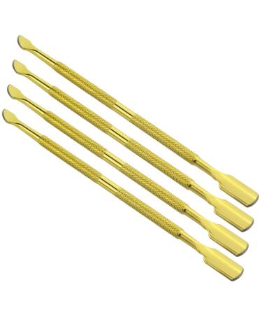 4 Pieces Gold Stainless Steel Nail Cuticle Pusher & Remover Tool Set - Double Ended Manicure & Pedicure for Fingernails & Toenails - Buy Online on GoSupps.com