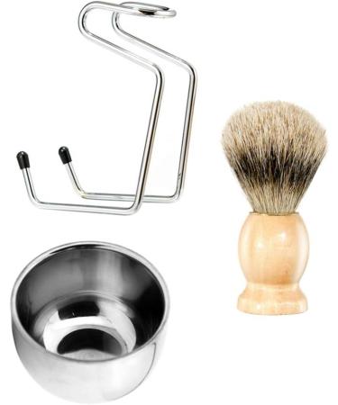 Men's Shaving Set: Bamboo Razor Tool Container Shaving Bowl Rack & Brushes - Manscaping Essentials - Buy Online on GoSupps.com