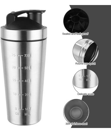 Gobesty 750ml Stainless Steel Protein Shaker Bottle | Fitness Shaker Cup with Mixing Ball | Durable Sports Water Bottle for Men & Women - International Shipping Available - Buy Online on GoSupps.com