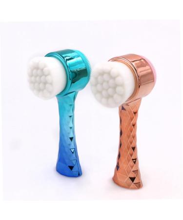 Ipetboom Facial Cleaner Face Scrub Brush Silicone Facial Cleansing Brush Silicone Cleaning Brush Hand Scrubber Body Cleansers Skincare Tool Face Wash Brush Face Cleaner 3d Apron Gradient 13x4.5cm Blue - Buy Online on GoSupps.com