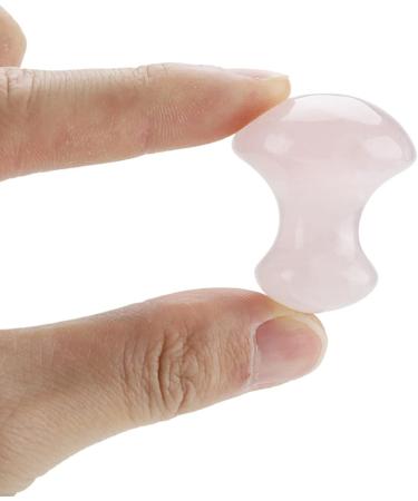 Portable Mushroom-Shaped Pink Quartz Massage Stone | Gua Sha Beauty Tool for Face Neck & Body Skin Tightening - Buy Online on GoSupps.com
