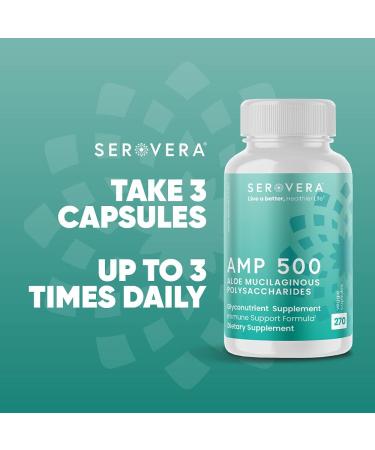 SEROVERA AMP Organic Aloe Glyconutrient Supplement - Support Immune System, Digestive Tract, and Colon Health 270 caps - Buy Online on GoSupps.com