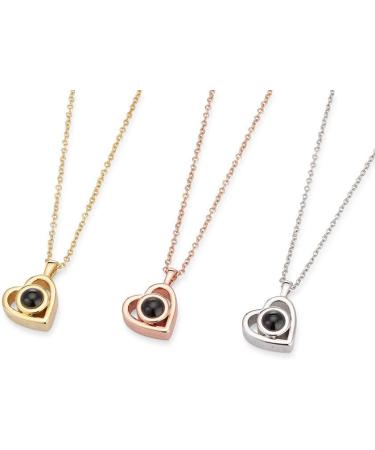 Personalized Picture Projection Necklace for Women - Custom Love Heart Pendant - Buy Online on GoSupps.com
