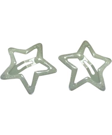 Shining Star Hair Clips Sweet Hollowed Star Snap Hair Clips Hair Clamps Barrettes for Girls Women Cute Headpieces Silver Five Pointed - Buy Online on GoSupps.com
