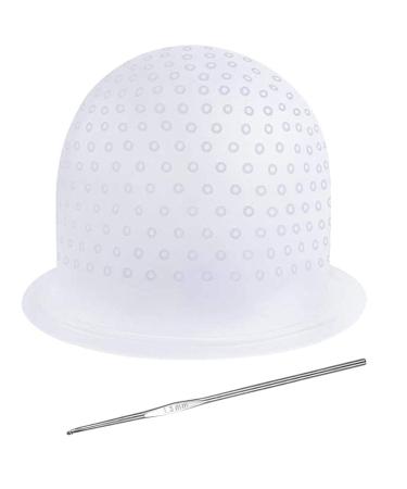 Silicone Highlight Cap Highlight Cap with Needle and Holes Highlight Cap White Reusable Accessories for Salon Hair Coloring - Buy Online on GoSupps.com