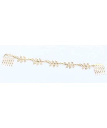 Wendalern Gold Leaf Hair Comb Hair Barrettes Dainty Hair Clips Alloy Chain Hair Accessories for Women Girls - Buy Online on GoSupps.com
