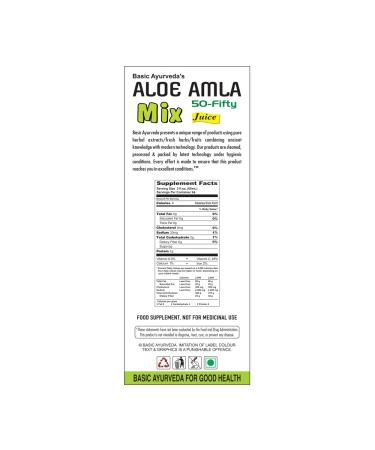 Basic Ayurveda Aloe Vera & Amla Herbal Mix Juice | 32.46 Fl Oz (960ml) - Buy Online on GoSupps.com