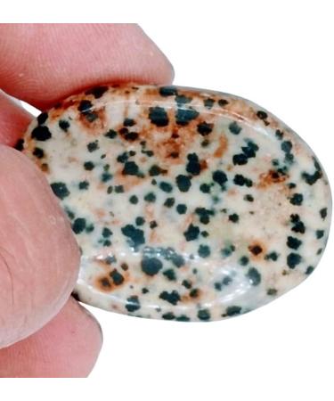 Dalmatian Jasper Thumb Stone - Elite Worry & Meditation Crystal for Calm & Reiki Healing - Buy Online on GoSupps.com