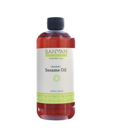 Banyan Botanicals Sesame Oil  Organic & Unrefined Ayurvedic Oil for Skin, Hair, Oil Pulling & More  Multiple Sizes  16oz.  Non GMO Sustainably Sourced Vegan 16 Fl Oz (Pack of 1)