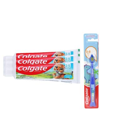 Colgate Kids Toothpaste Bundle 3 Tubes Bubble Fruit Flavour Includes Toothbrush (Random Colour) by Tarrapu