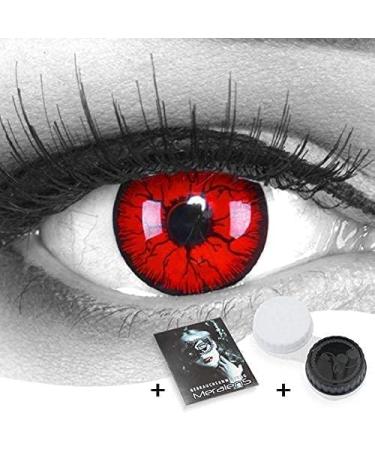 Buy Meralens Red & Black Crazy Fun Metatron Contact Lenses | Soft 3-Month Wear | -1.50 Diopter | Perfect for Halloween Carnival | Free Lens Case - Buy Online on GoSupps.com