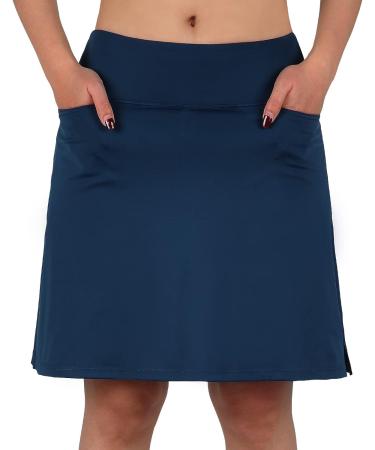 beroy Women's Skorts Skirts - Knee Length Athletic Skirt with Shorts, Navy, XL - Buy Online on GoSupps.com