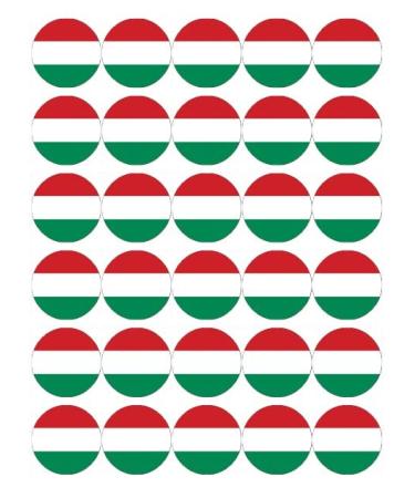 30 Hungary Hungarian Flags Cupcake Toppers Edible Wafer Paper Fairy Cake Toppers Birthday Cake Decorations