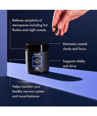 WelleCo The Goddess Elixir - Menopause Supplement for Women | Hormone Balance Red Clover B Vitamins Vitex | 60 Capsules for Night Sweats & Hot Flashes - Buy Online on GoSupps.com