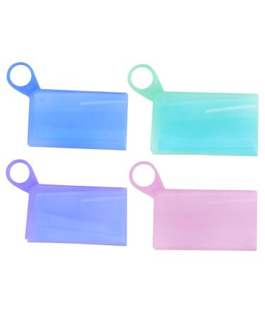 Fomiyes 2st dust masks disposable mask disposable container Face cover made of silicone horizontal name carrier headphones Storage of temporary storage holder for masks container 19x13cm green