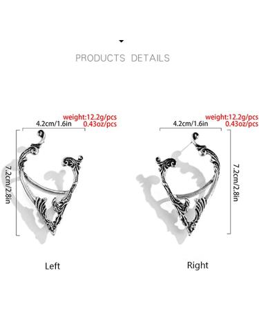 BETHYNAS Gothic Elf Ear Cuffs with Piercing Punk Earring Studs | Creative Contour Earrings for Cosplay and Statement Jewelry - Buy Online on GoSupps.com
