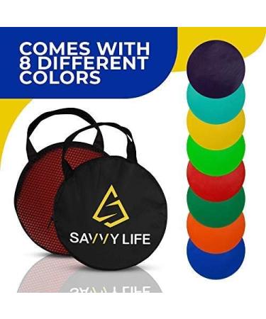 Savvy Life Poly Spot Markers - Set of 16 Multi-Colored Vinyl Spot Indicators for PE Activities - 10 Inch Non-Skid Floor Spots for Sports Training - Buy Online on GoSupps.com