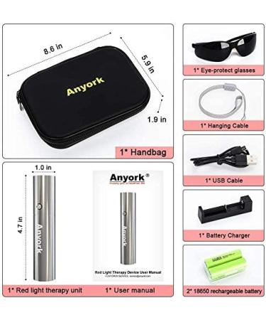 Anyork Red Light Therapy Device 660nm/850nm LED Red Infrared Light System - Buy Online on GoSupps.com