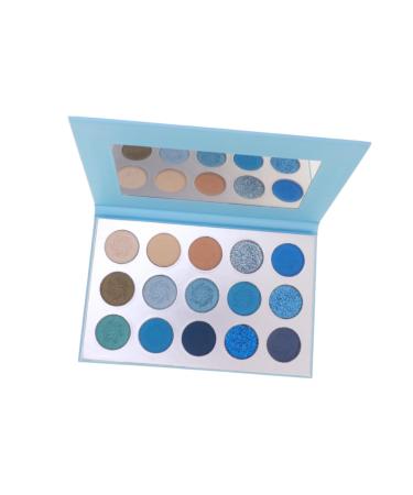 Mipcase 15 Glitter Eye Shadow Eye Shadow Pallets for Women Eyeshadow Compact Powder Eye Shadow Miss Make up 1 count (Pack of 1) Blue