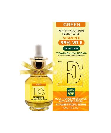 Green Professional Skincare Vitamin E Facial Serum 99% Vit E with Hyaluronic Acid Anti-Aging Freckle Removing 40ml