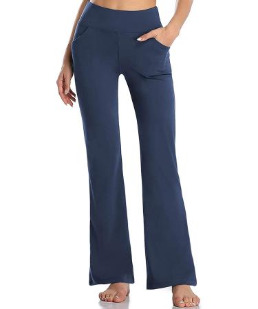 COJCOIHN Women's Bootcut Yoga Pants | Buttery Soft Fabric | Tummy Control & 4 Pockets | Navy, Medium - Buy Online on GoSupps.com