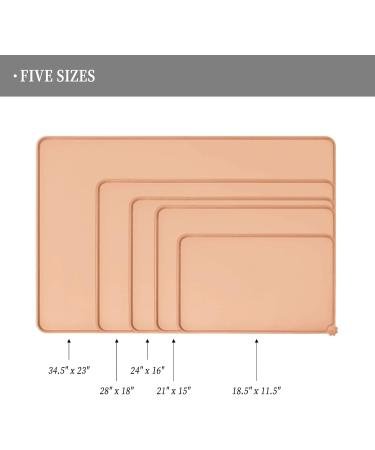 Reopet Waterproof Silicone Feed Mats for Pets - Elevated Edges Safe Dog & Cat Feeding 47x30 cm (1-pack) - Rose Brown - Buy Online on GoSupps.com