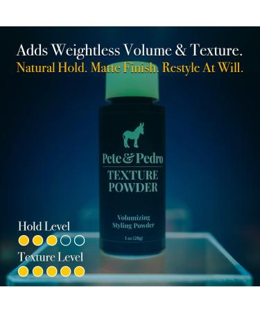 Pete & Pedro Texture Powder - Volumizing & Texturizing Styling Powder for Men & Women | Matte Finish & Root Lifting | As Seen on Shark Tank | 1 oz - Shop Internationally - Buy Online on GoSupps.com