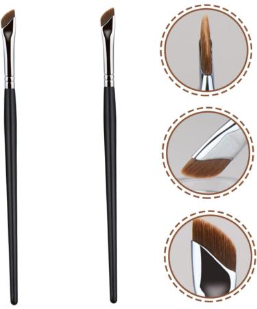 DRESSOOS 2pcs Eyebrow Brush Flat Makeup Brush Eyeliner Brush Slanted Angled Brush Thin Eyeliner Brush Wood - Buy Online on GoSupps.com