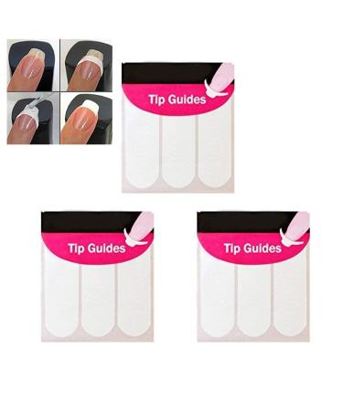 N-D PULABO 3 X Pack of 48 Nail Art French Manicure TIP Guides Stickers J Stylish and Popular Creative