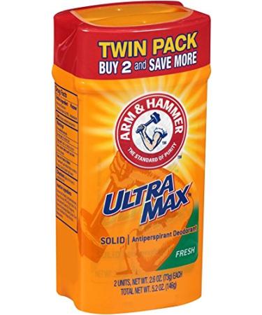 Arm & Hammer UltraMax Men's Antiperspirant Deodorant Fresh Twin Pack - 2.6 oz Each - Buy Online on GoSupps.com