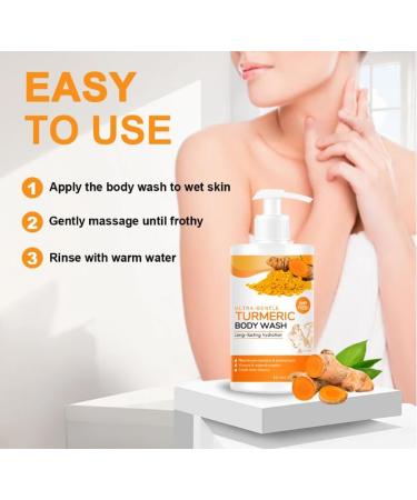 Turmeric Exfoliating Body Wash + Vitamin C Body Lotion for All Skin Types Gentle Cleanser Moisturizing and Cleansing Turmeric Facial Exfoliating Lotion Nourish Skin - Buy Online on GoSupps.com