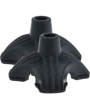 Pack of 2 Anti-Slip Quad Rubber Replacement Tip Base for Elderly Cane Walking Stick Crutches 7/8 Inches Present - Buy Online on GoSupps.com
