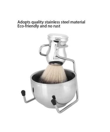 Premium 3-in-1 Shaving Set for Men - Silver Shaving Brush Bowl & Holder for Home & Travel - Buy Online on GoSupps.com