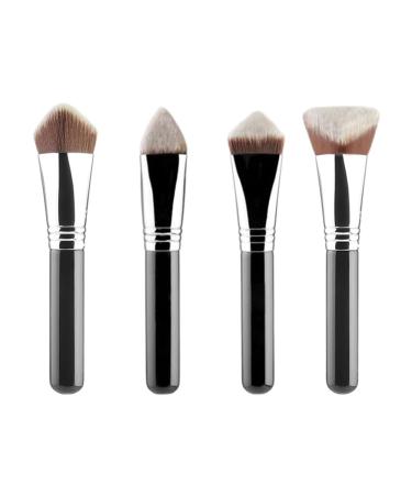 Dewedrt 4-Pack for Full Face Multifunctional Foundation Brush 3D 4D Multi-Faceted Makeup Brush Powder Liquid Concealer Brush
