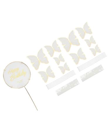 Butterfly Cake Insert Cupcake Topper 3D Effect Non-Edible Cake Insert for Birthday Party Colorful Wedding Wall Decoration (White)