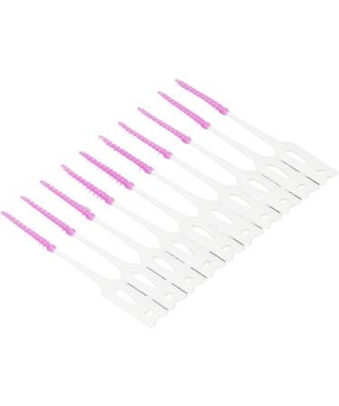 VIFERR Interdental Brush 200 Pack - Silicone Teeth Cleaning Dental Floss & Toothpick with Handle for Oral Care - Purple - Buy Online on GoSupps.com