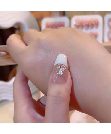 Handmade Nail Polish Patches Fake Nails Pink Color reusable (Color : Short ladder Size : M) - Buy Online on GoSupps.com