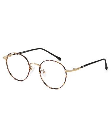 Cyxus blue light filter glasses/men without prescription metal retro glasses block blue light from PC TV and cell phone (04-11 shield stick)