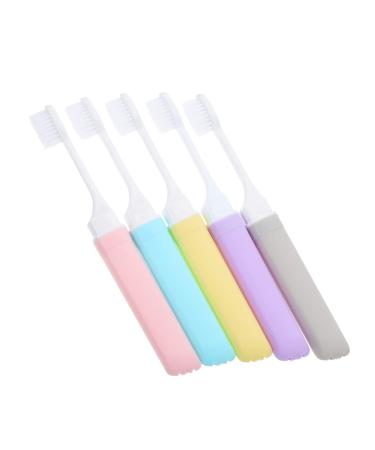 Partykindom 10 pth trip toothbrush collapsible toothbrush travel toothbrush set portable toothbrush disposable toothbrush toothbrush in mini-format art fiber travel holiday needs filament