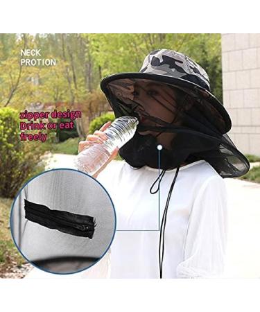 Beekeeping Beekeeper Folding Hat Mask Face Mesh Net Anti-mosquito Fishing and Camping Mosquito Netting Hat Mosquito Hat with Net Mesh Bee Bug Insect Fly Mask Cap Hat (Camouflage Green) - Buy Online on GoSupps.com