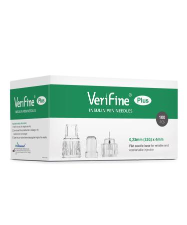Verifine Pen Needles 32g 4mm Ultra Fine Diabetic Needles for Insulin Injections Compatible with Most Diabetes Pens 100 Count 4mm x 32G (5/32 )