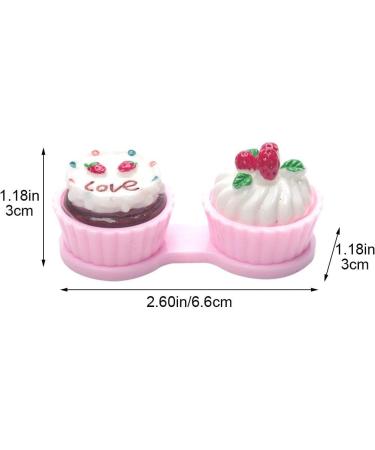 Buy Cute Cake Shape Contact Lens Case - Portable Pink Glasses Holder for Women | Lpitoy - Buy Online on GoSupps.com